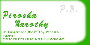 piroska marothy business card